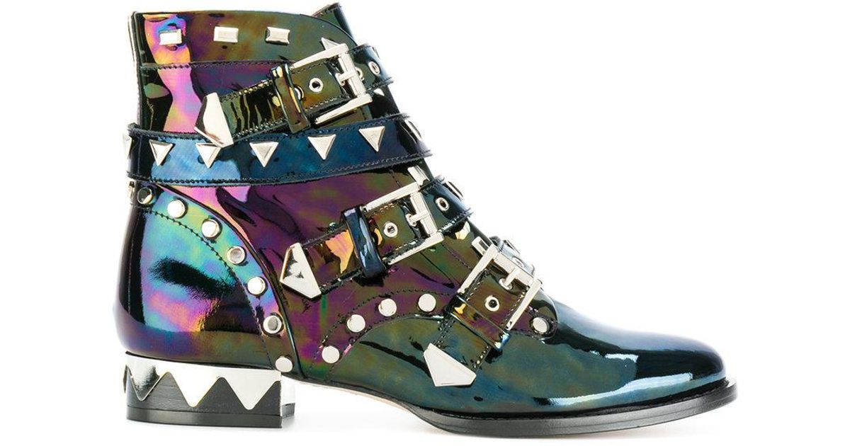 holographic black shoes