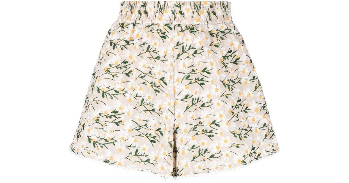 maje-floral-embroidered-shorts-lyst