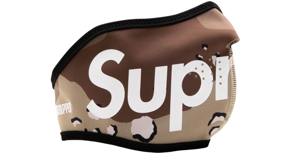 Supreme X Windstopper Camouflage-print Face Mask in Brown