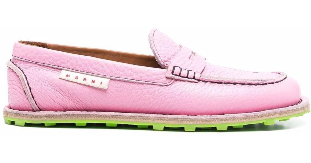 marni square toe loafers