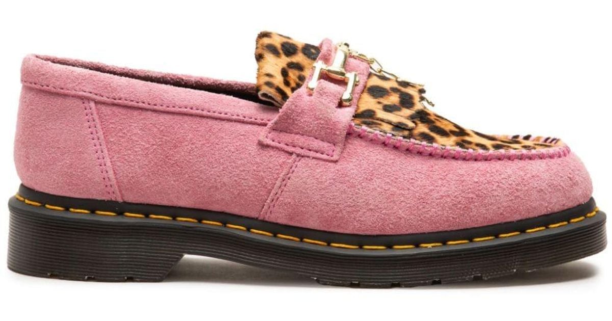 Dr.Martin ピンクレオパード 1460 Women's Leopard Smooth Leather Lace Up Boots in Pink