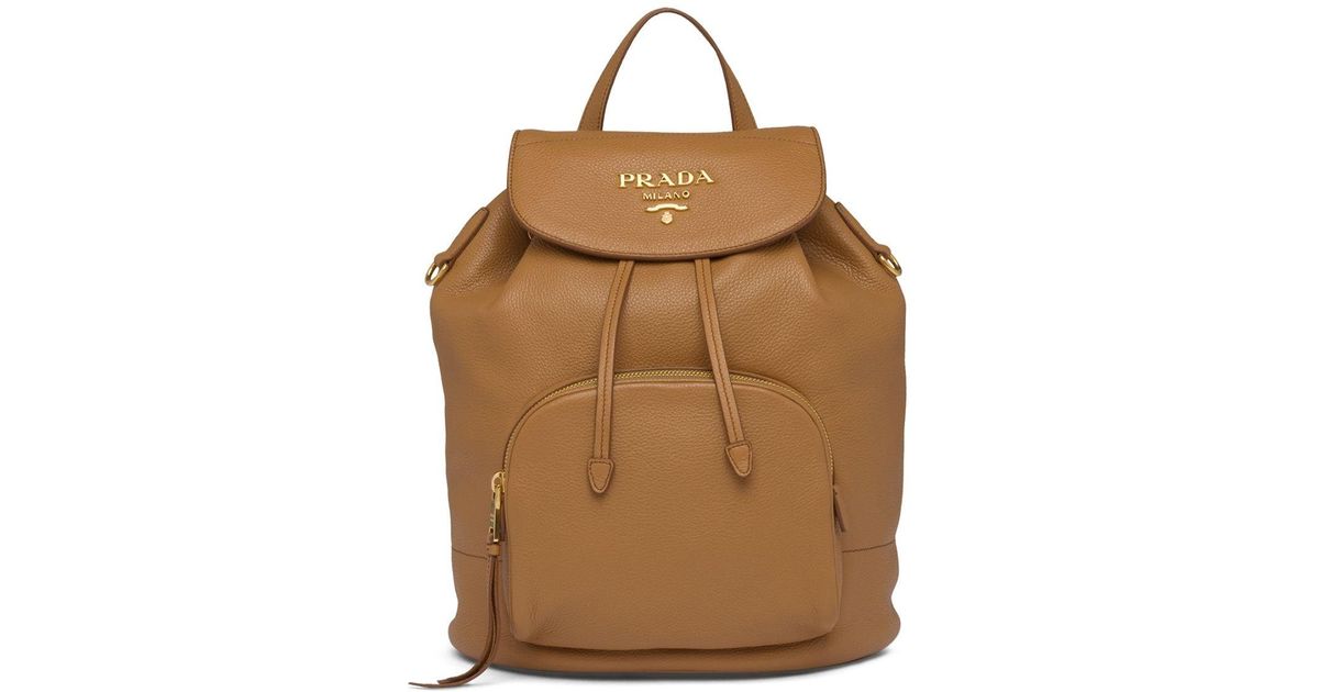 Prada Brown Pebble Leather Bag with Cargo Pockets