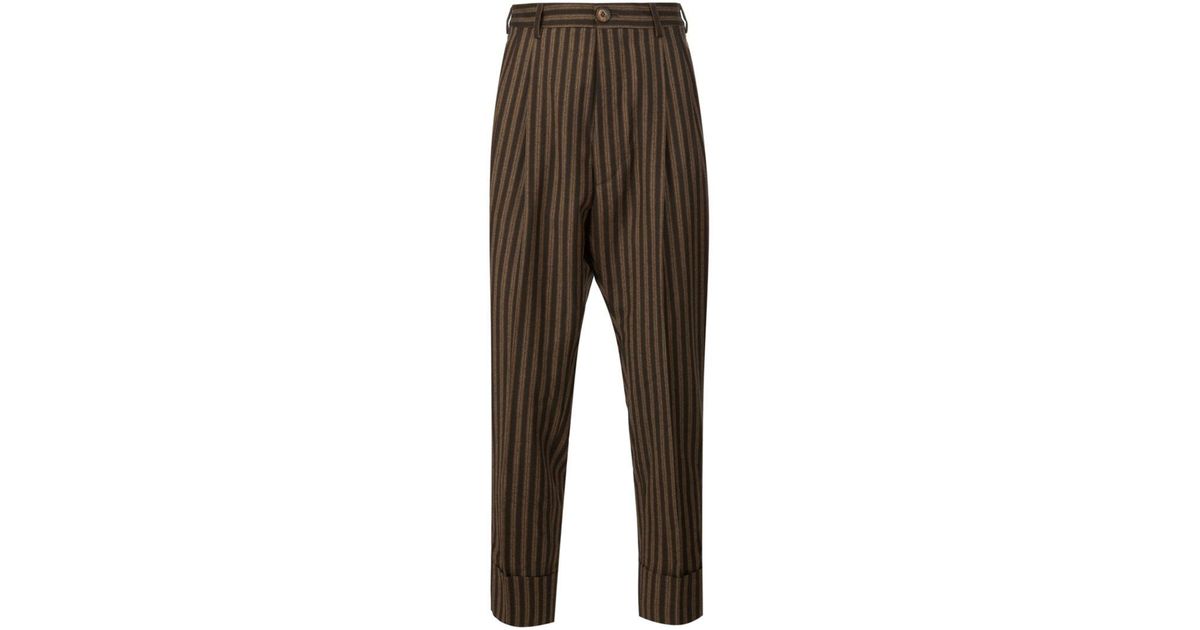 Vivienne Westwood Pinstripe Pants in Brown for Men Lyst