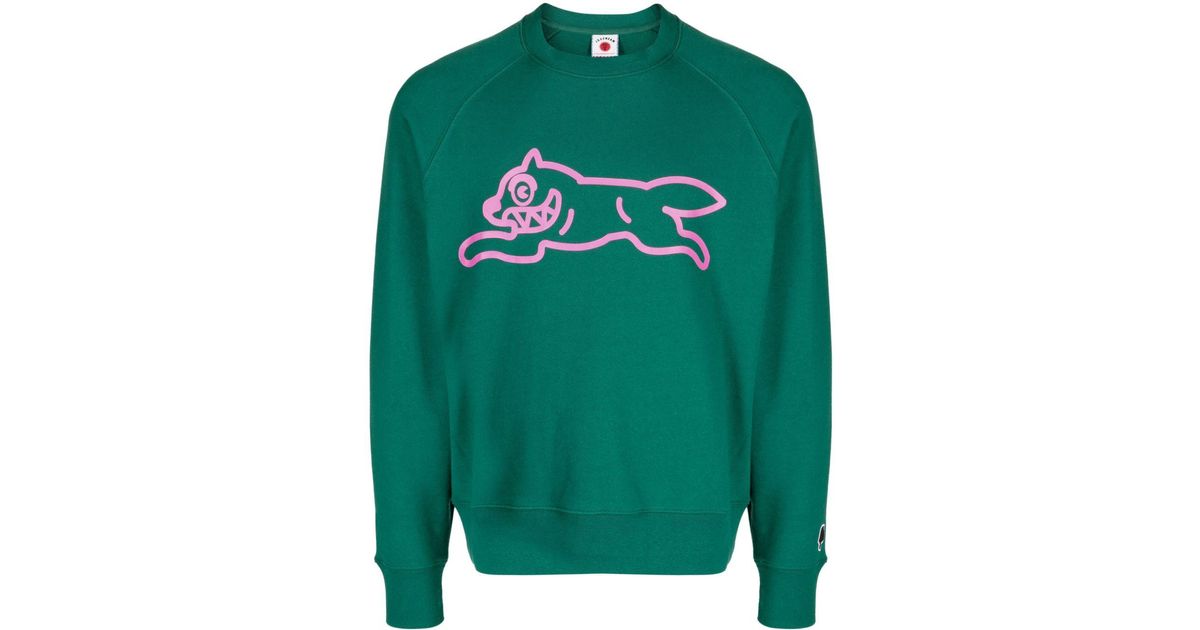 ICECREAM Running Dog Cotton Sweatshirt in Green for Men | Lyst