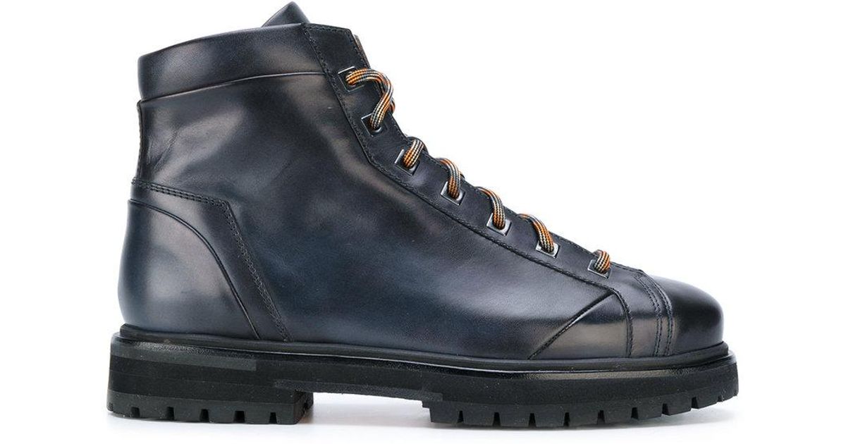 blue hiking boots