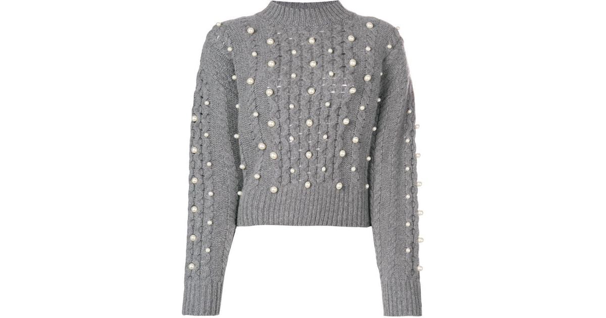 pearl embellished cardigan