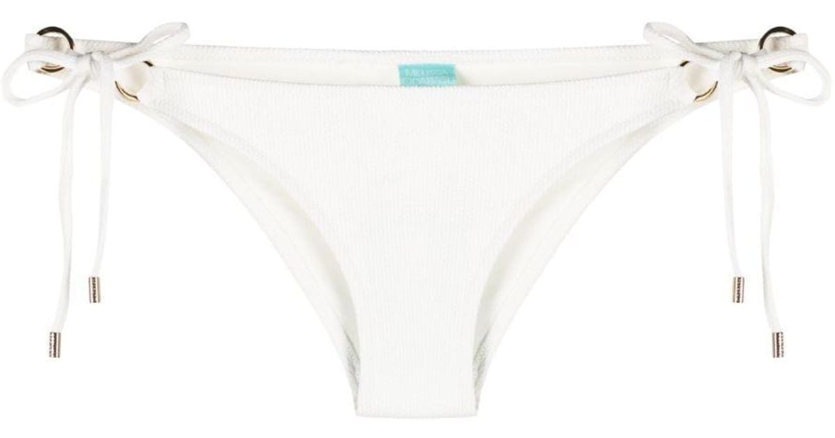 Melissa Odabash Ribbed Side-tie Bikini Bottoms in Natural | Lyst