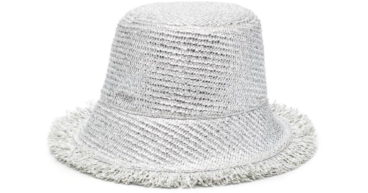 Cult Gaia Metallic Bucket Hat in White | Lyst