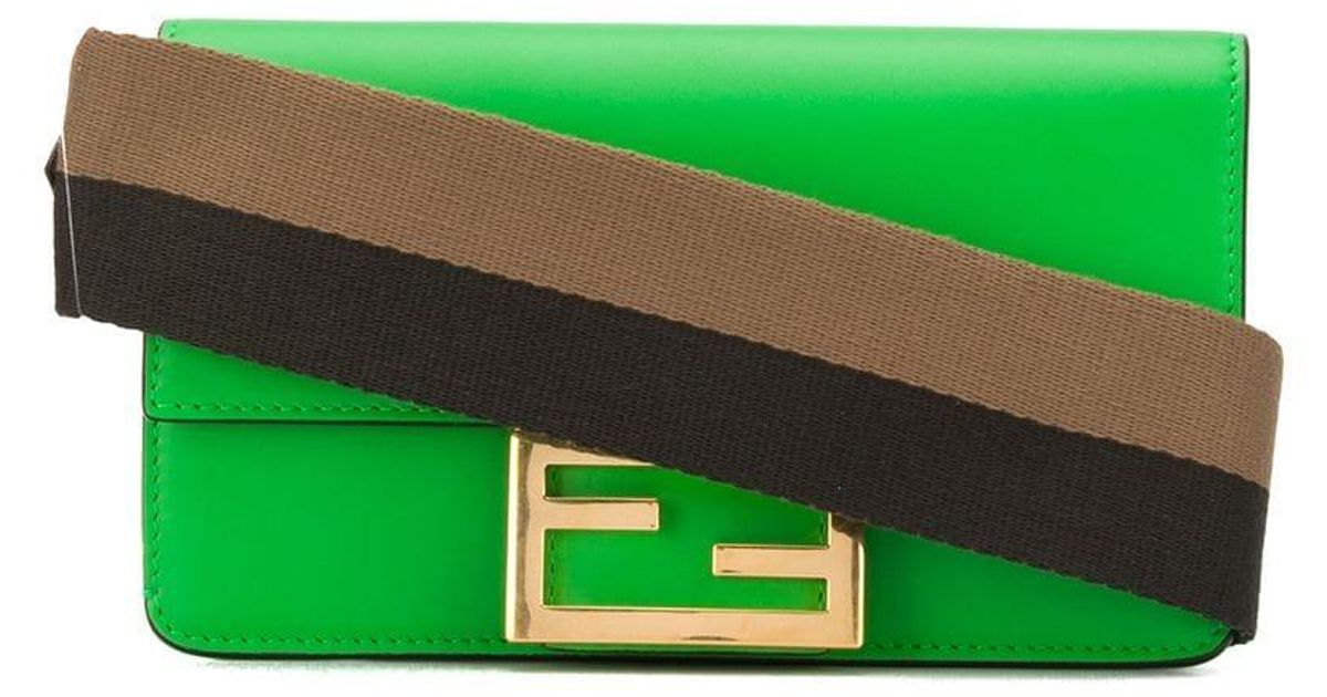 FENDI Flat Baguette Mini Crossbody Black