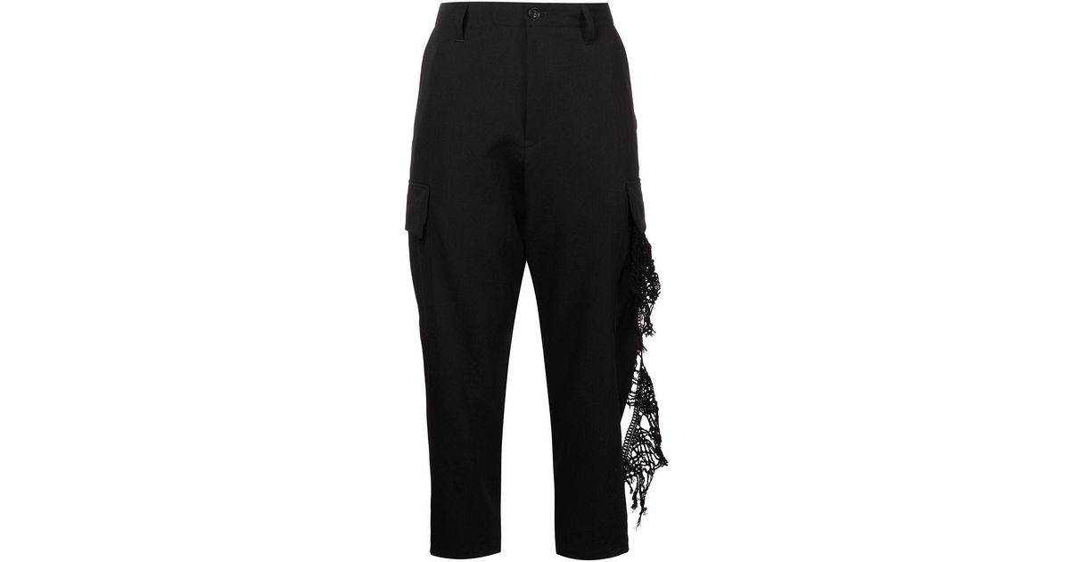 pantalones de vestir y chinos de Pantalones tobilleros Pantalones capri a capas de Ys Yohji Yamamoto de color Negro Mujer Ropa de Pantalones 