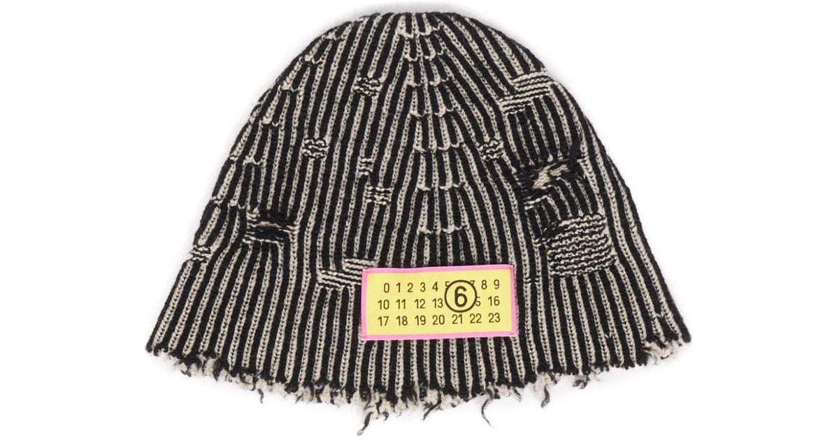 ニットキャップ・ビーニー MM6 Maison Margiela Distressed wool balaclava Mm6 By Maison Margiela Distressed Wool Balaclava | ShopSimon
