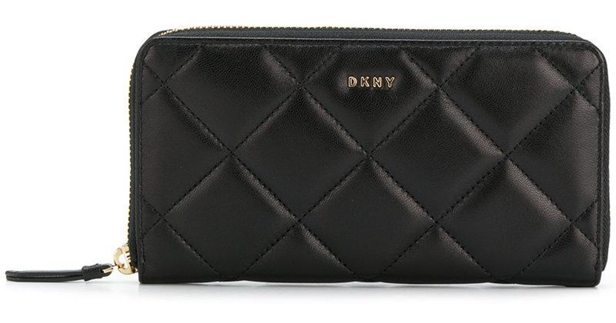 DKNY Leder Gestepptes Portemonnaie mit Logo in Schwarz | Lyst DE