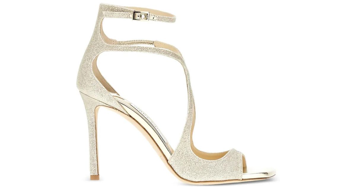 Jimmy Choo Azia 95 Ankle-Strap Pumps in White | Lyst