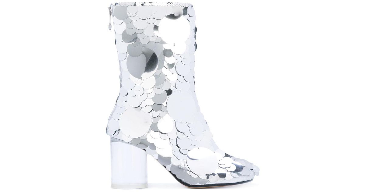 maison margiela paillettes ankle boots
