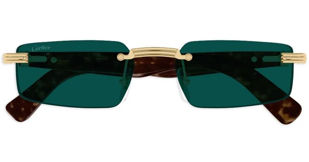 Cartier Rimless Latto Rapper Cartier Rimless Sunglasses in Green for Men | Lyst