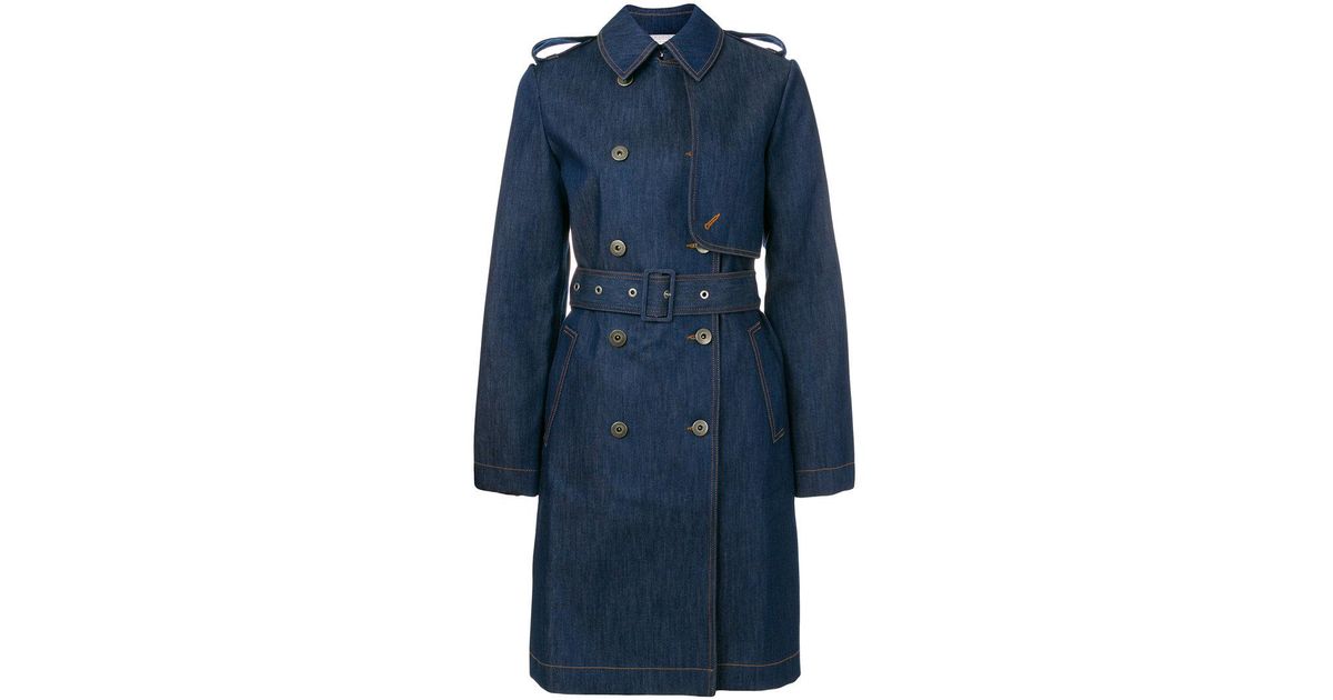 blue jean trench coat