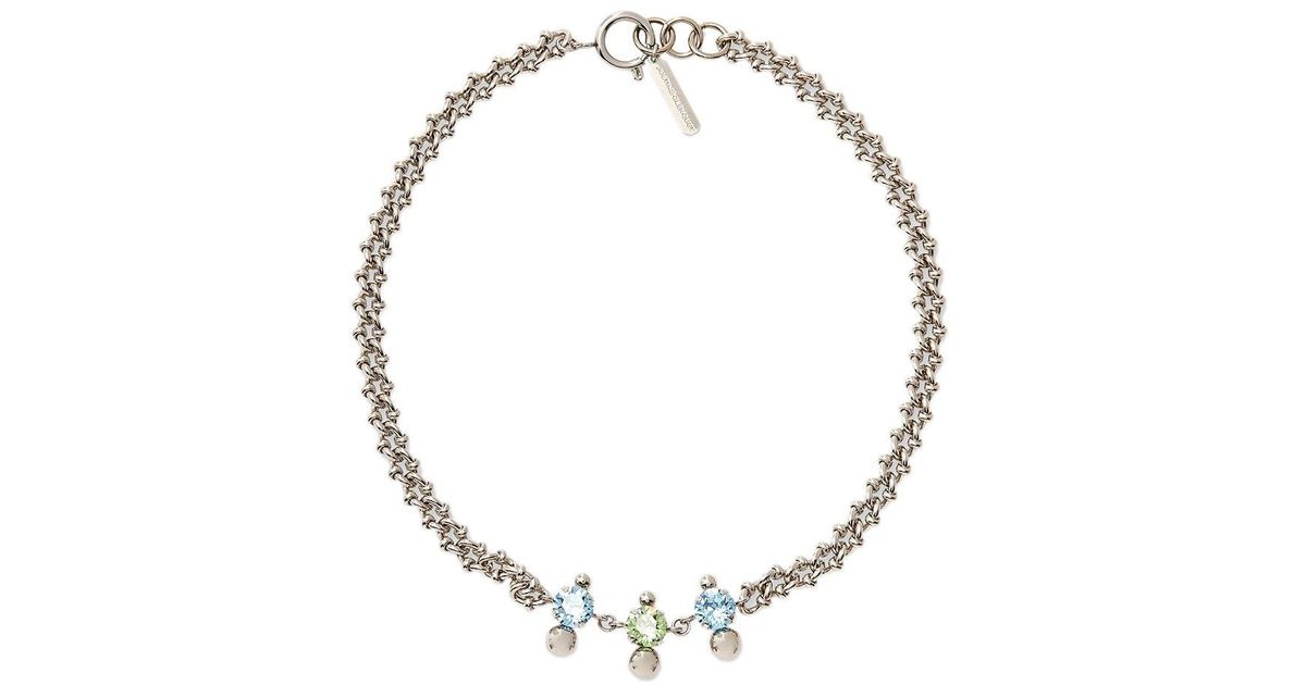 Justine Clenquet Jackie Crystal-embellished Choker in Silver (Metallic