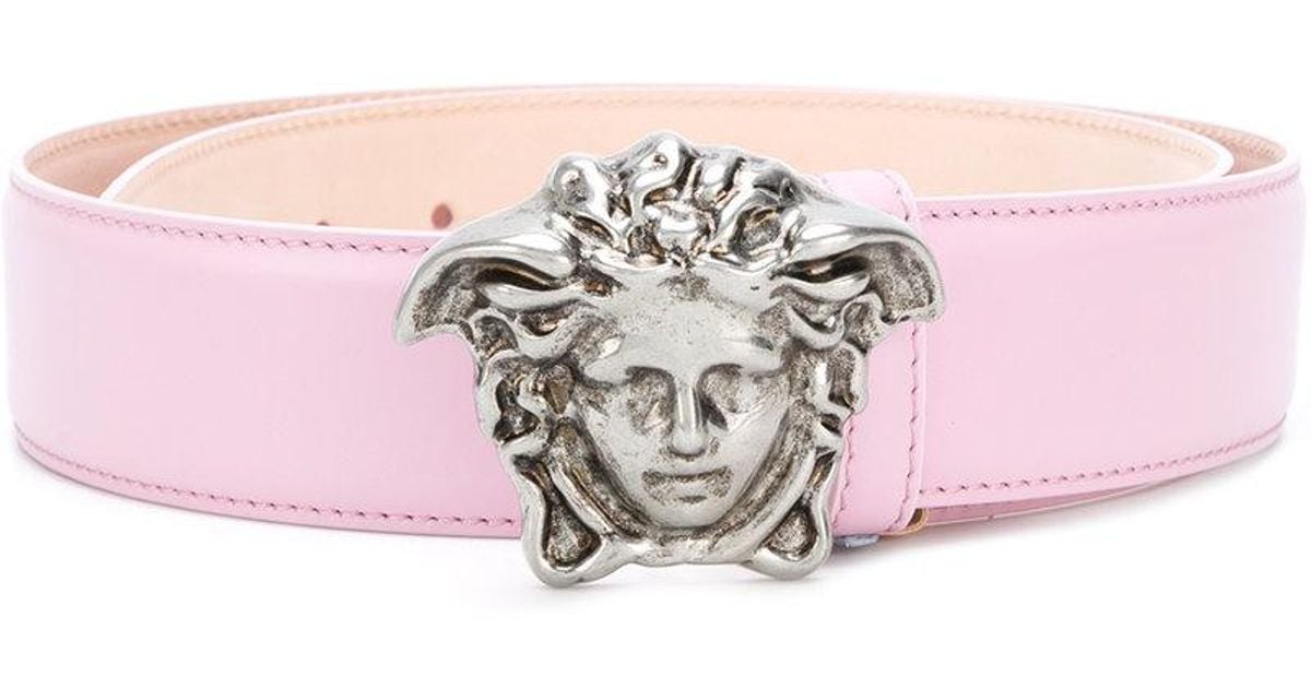 VERSACE Medusa Buckle Baby Pink Leather Belt Size 80 cm / 32 New With Tag