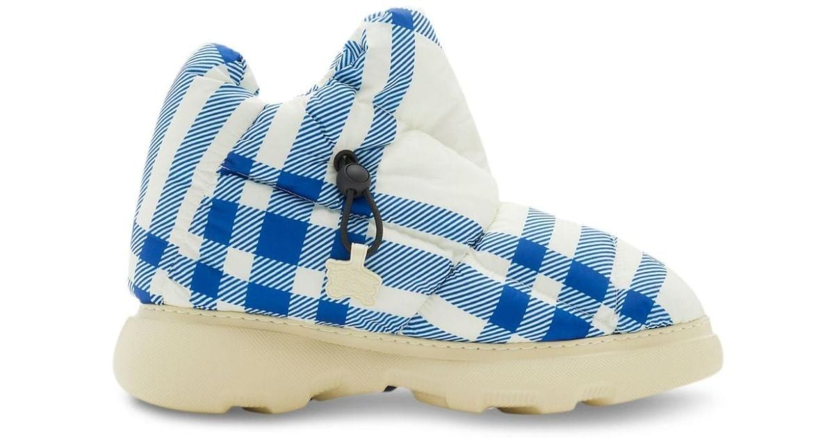 Burberry Check Pillow Boots in Blue for Men Lyst Australia