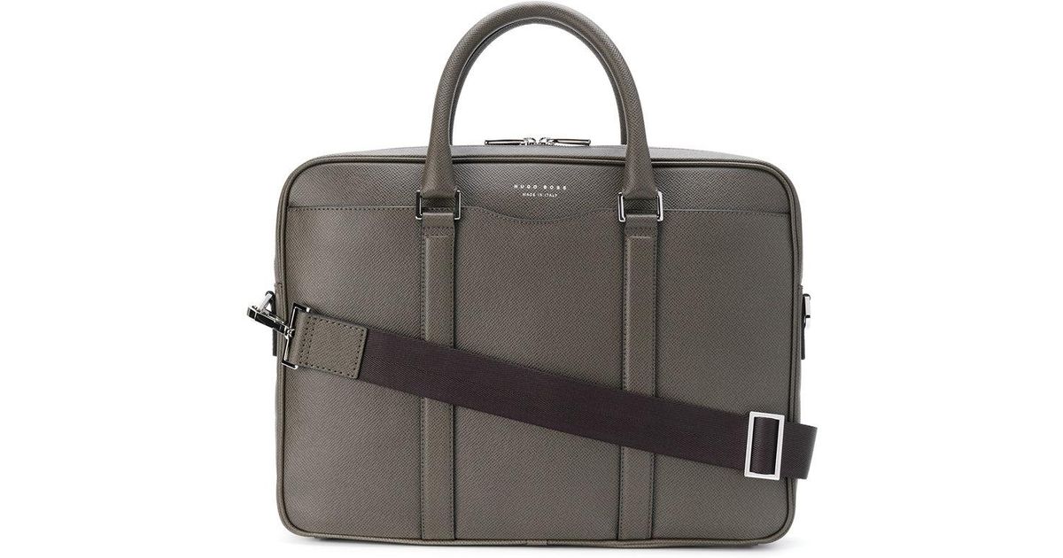 BOSS by HUGO BOSS Leather Laptop Bag in Grey (Grey) for Men Lyst Canada