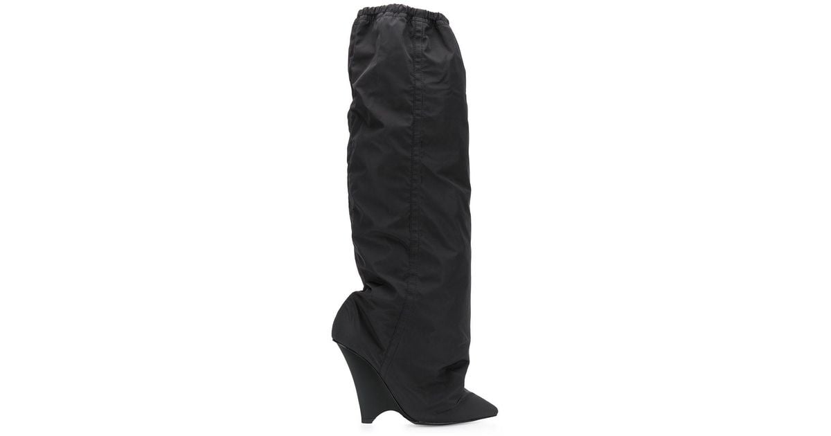 Yeezy 120 Wedge Thigh High Boots in Black | Lyst