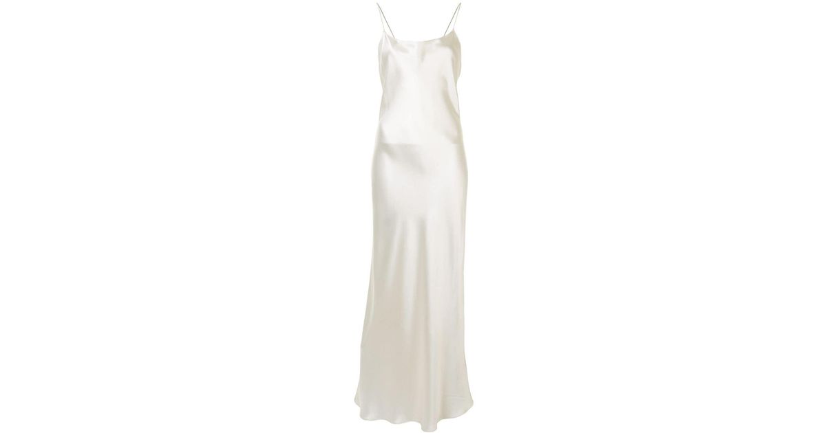anine bing white silk dress ANINE BING Chloe Dress in Ivory