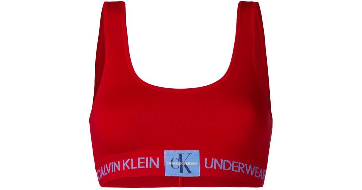 calvin klein red sports bra
