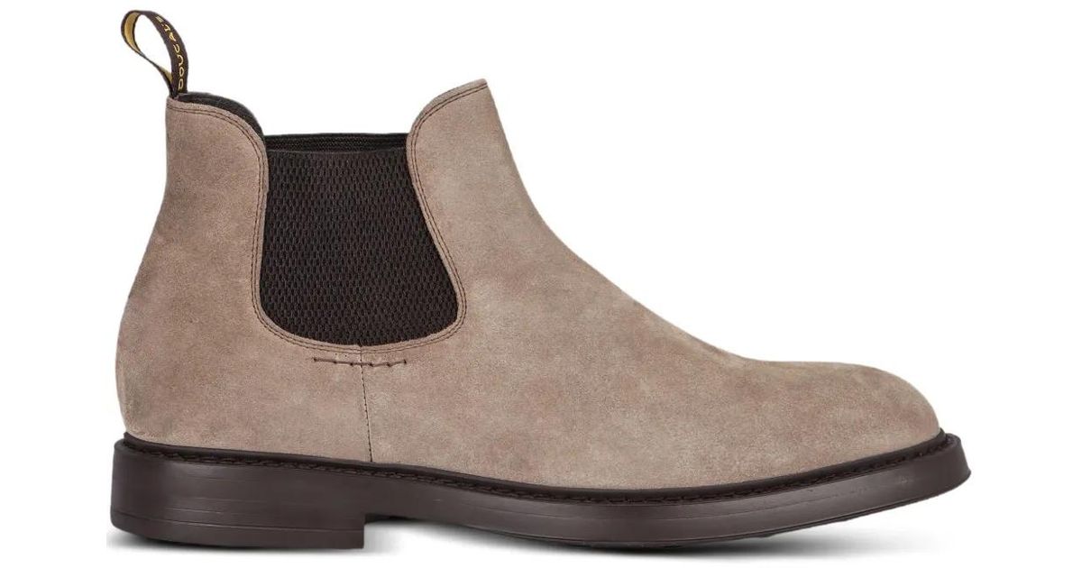 Doucal's Side-Elastic Suede Chelsea Boots in Brown for Men | Lyst