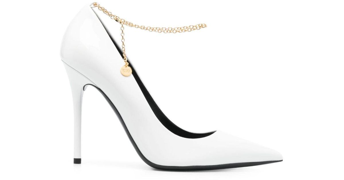 Tom Ford 110mm Patent Leather Pumps in White | Lyst