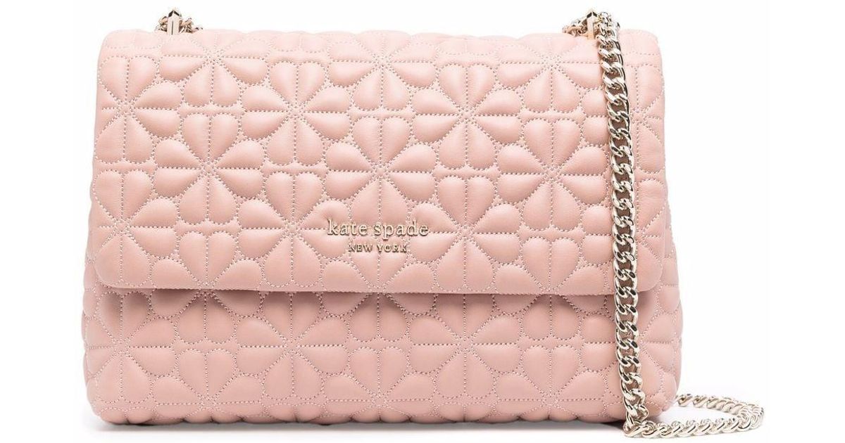 Kate Spade Leer Bloom Grote Schoudertas in het Roze Lyst NL