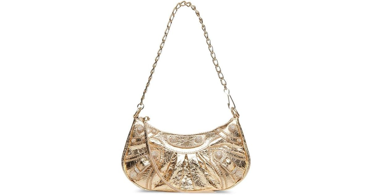 Balenciaga Leather Le Cagole Mini Shoulder Bag in Gold (Metallic ...