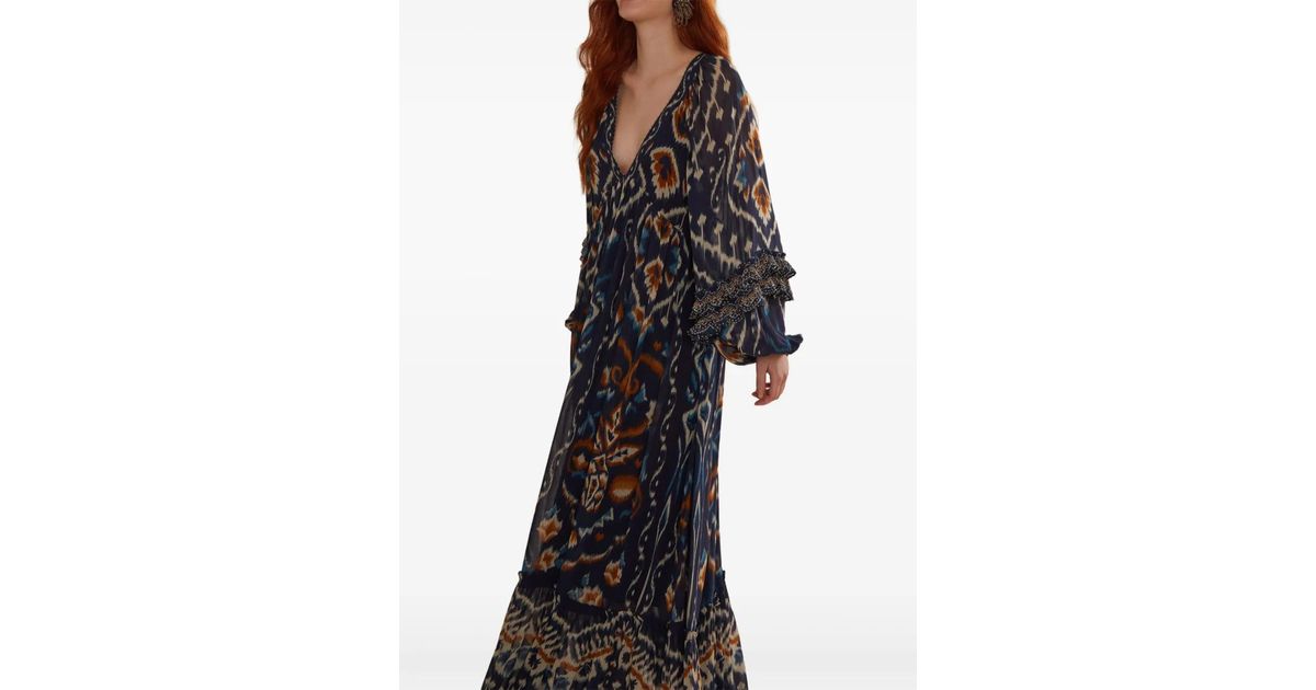 chinese dress ladies Pineapple Ikat Blue Jersey Blouse – FARM Rio