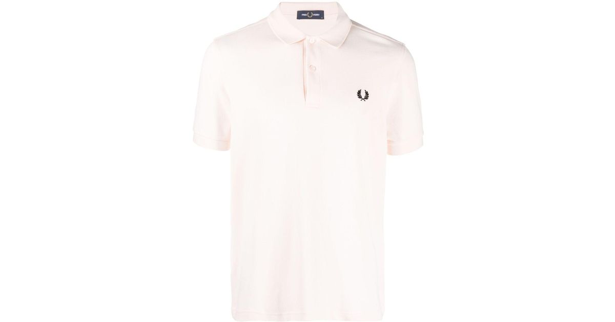Fred Perry Logo Piquet Cotton Polo Shirt in Pink for Men | Lyst
