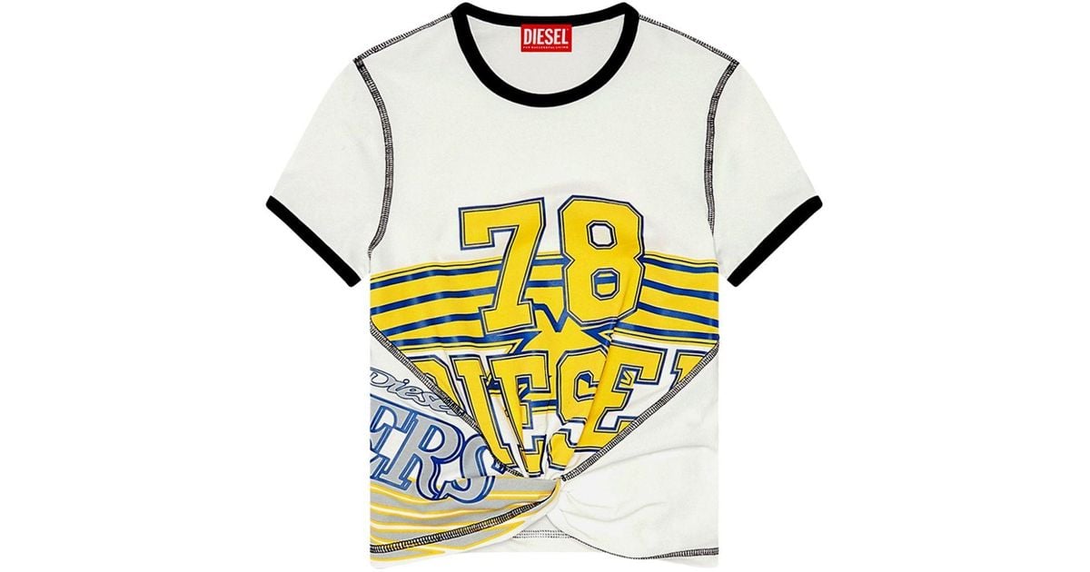 Farfetch Id Diesel T Shirt Blue Diesel T-Ele-Long-D T-shirt Blue