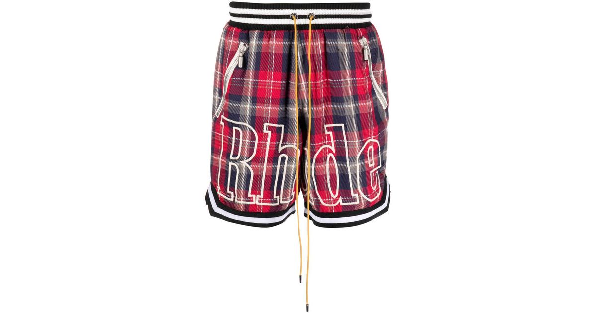 RHUDE Court Flannel Shorts - Farfetch