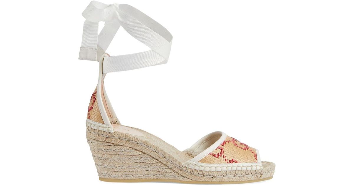 Gucci GG Espadrille Sandals in Natural | Lyst