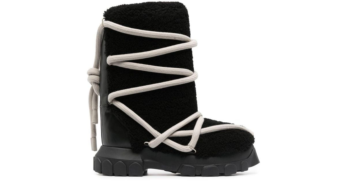 Rick Owens Lunar Tractor Shearling Boots in Black for Men | Lyst Rick Owens Lunar Tractor Shearling Boots in Black for Men | Lyst