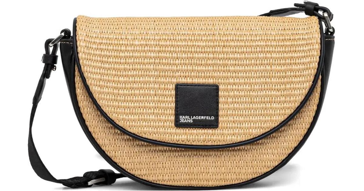 K Rafia KARL LAGERFELD Raffia Cross Body Bag in Natural | Lyst