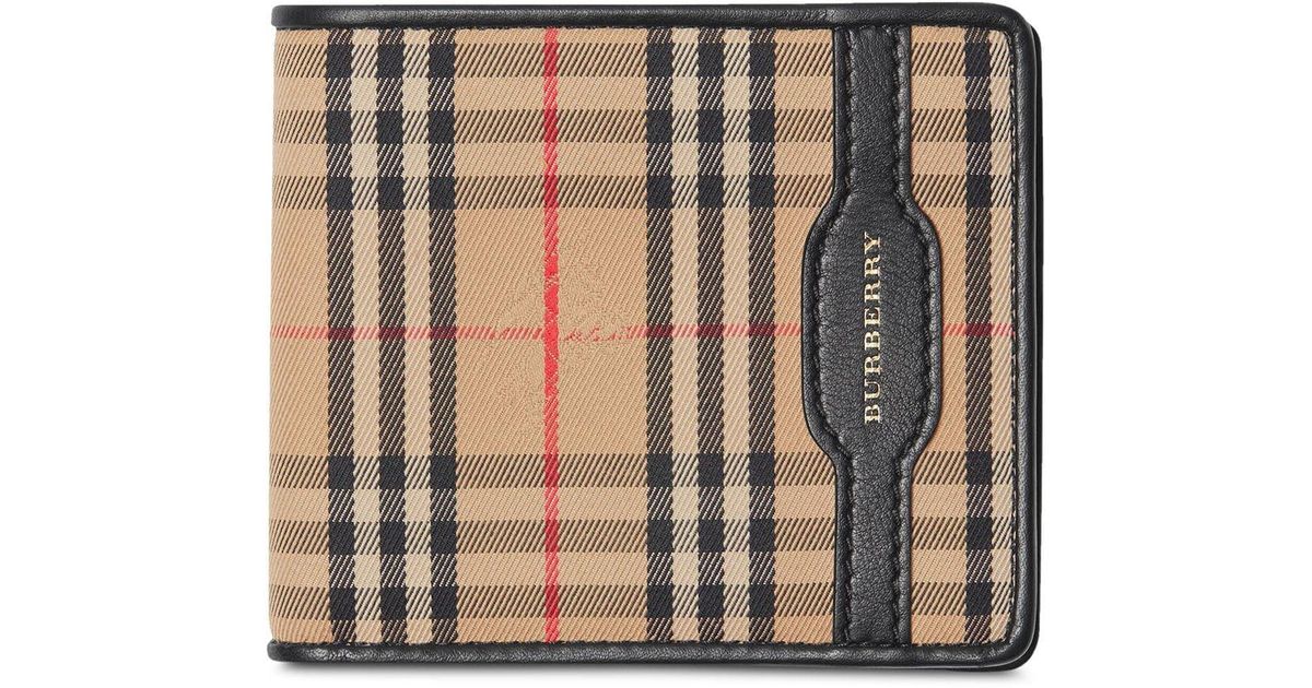 1983 check and leather international bifold wallet