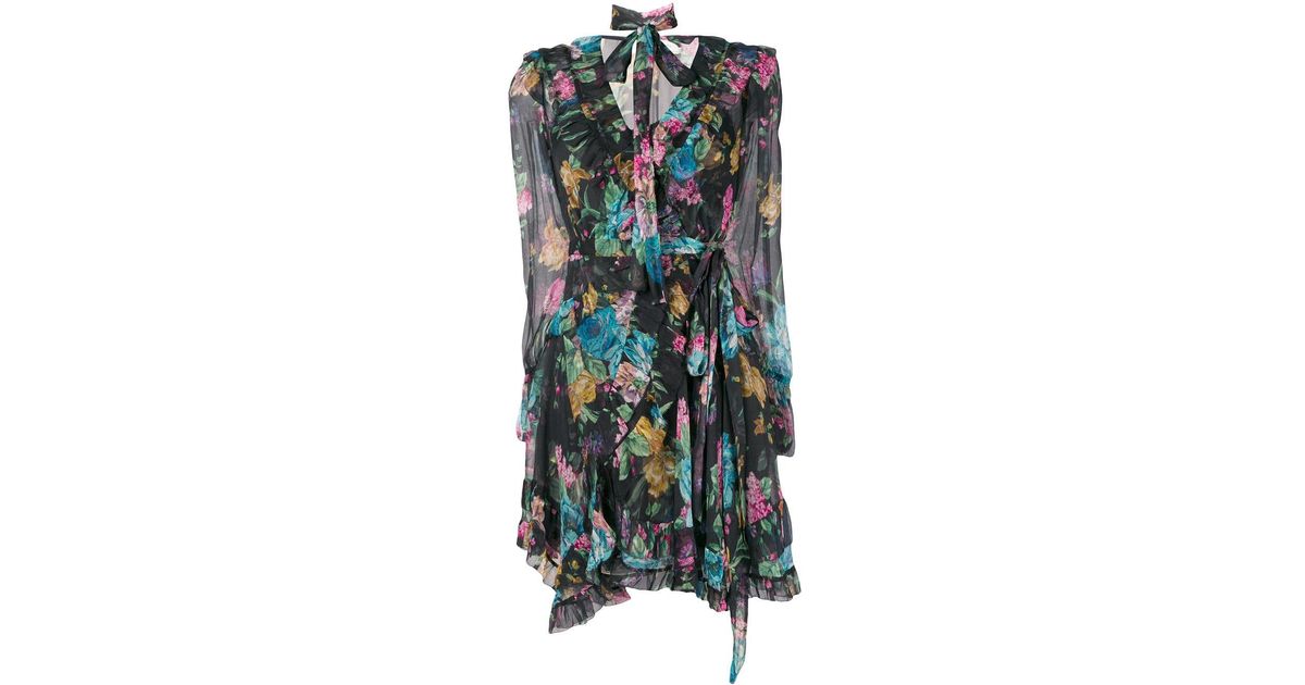 zimmermann ninety six frill wrap dress