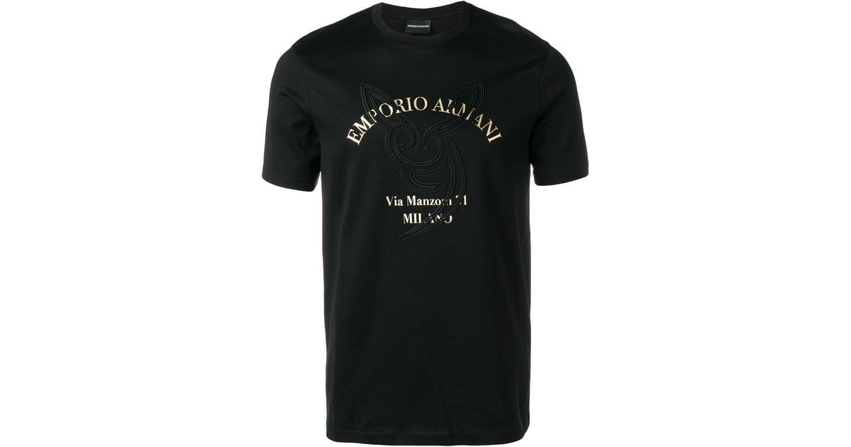 emporio armani gold t shirt