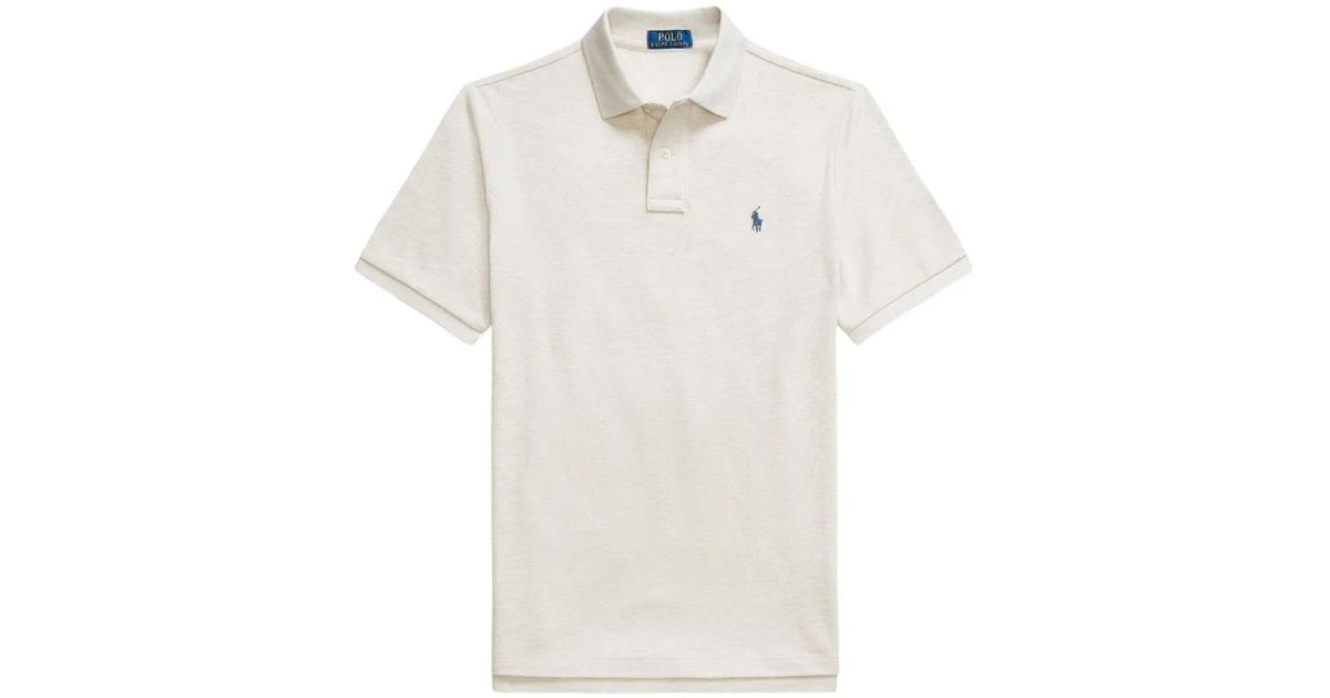 Polo Ralph Lauren Logo-Embroidered Polo Shirt in White for Men | Lyst UK