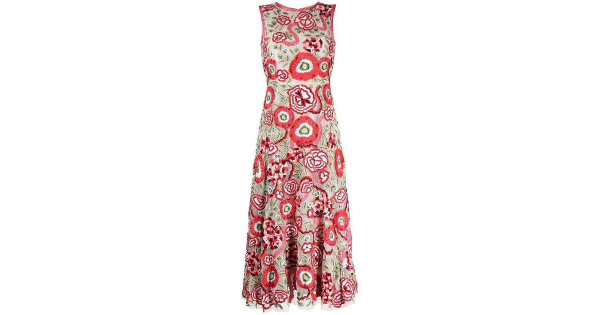 Rachel Gilbert Floral-embroidered Dress | Lyst