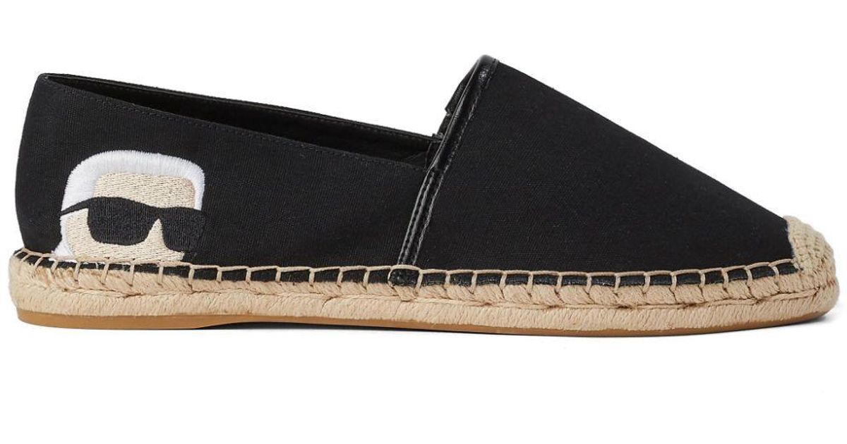 Karl Lagerfeld Ikonik Nft Kamini Espadrilles in Black | Lyst