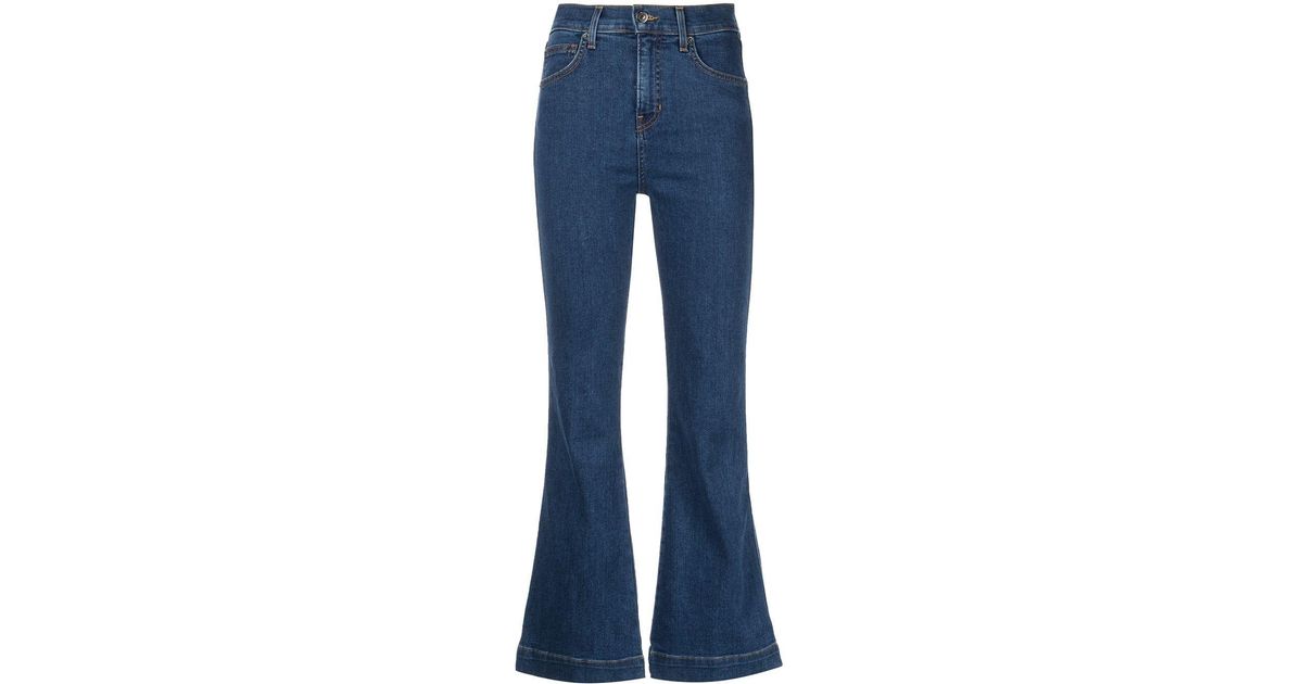Veronica Beard Denim Carson Cropped-flare Jeans in Blue | Lyst