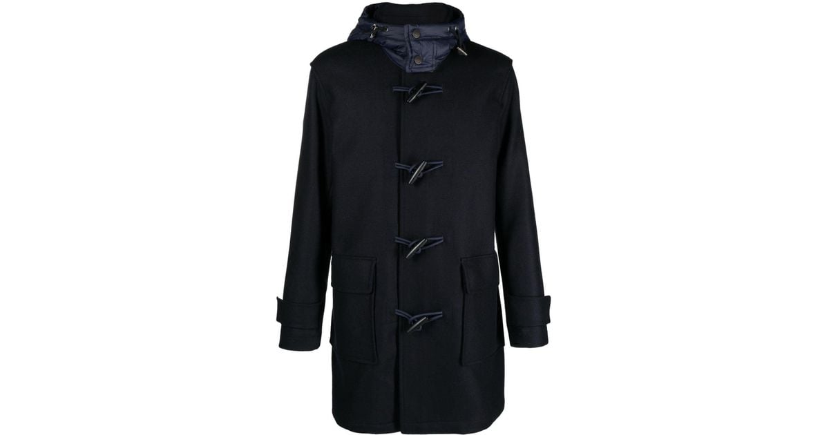 BOSS by HUGO BOSS toggle-fastening Wool Duffle Coat in Black for Men | Lyst  UK