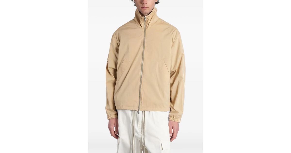 State of Order Piped-Trim High-Neck Jacket in Natural for Men | Lyst