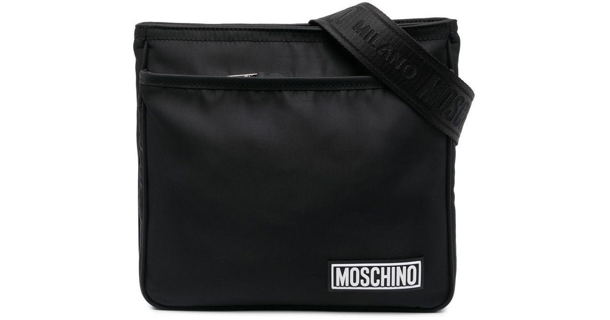Moschino レザー メッセンジャーバッグ カラー: ブラック メンズ | Lyst