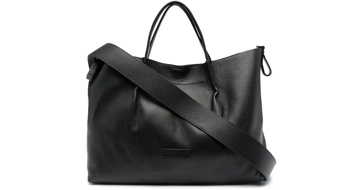 Fabiana Filippi Oversized Leather Tote Bag in Black | Lyst UK