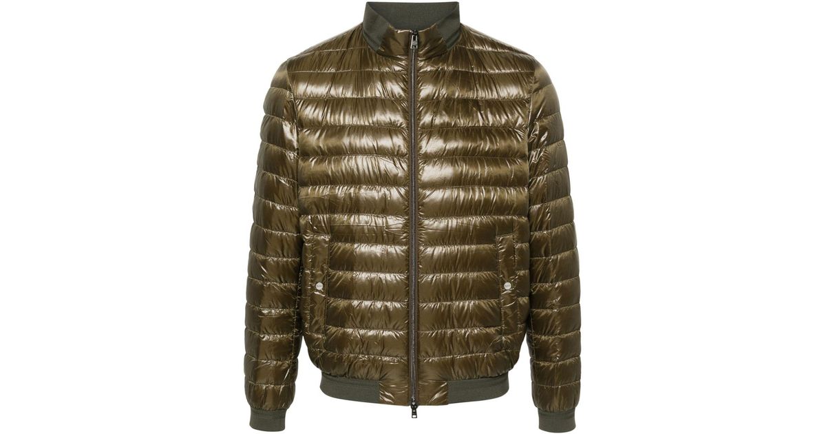 Herno padded zip-up hooded jacket - Green